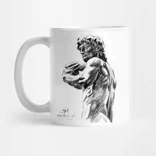 David Michelangelo sketch Florence (on grey background) Mug